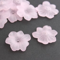 30mm Frosted Acrylic Flower Beads - Light Pink