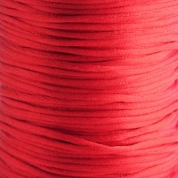 2mm Satin Rattail Cord - Red - 5m