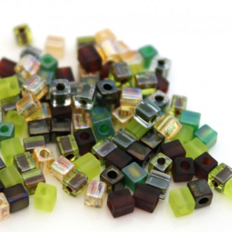 Miyuki Cube Beads 4mm - Earthtone Mix