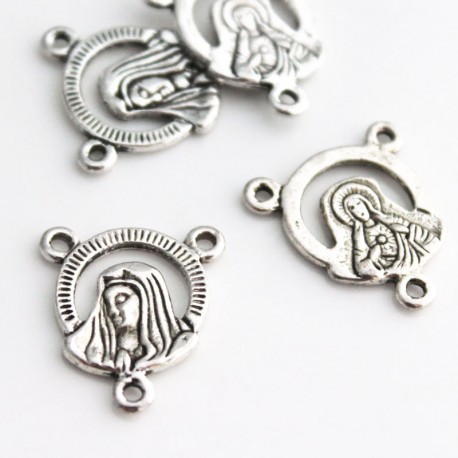 18.5mm Rosary Connector - Silver Tone