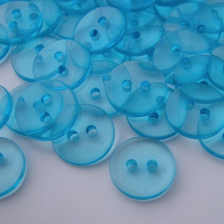11mm Blue Transparent Resin Buttons