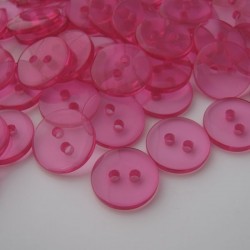 11mm Deep Pink Transparent Resin Buttons