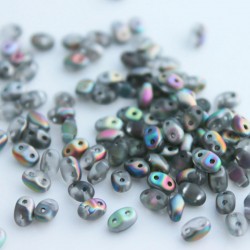 MiniDuo Two Hole Beads - Crystal Vitrail Matt