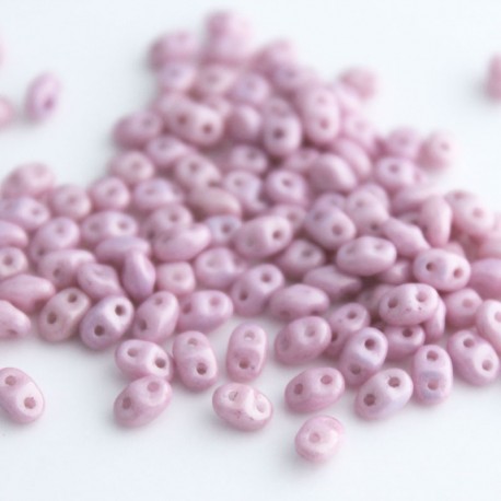 MiniDuo Two Hole Beads - Chalk Lilac Lustre