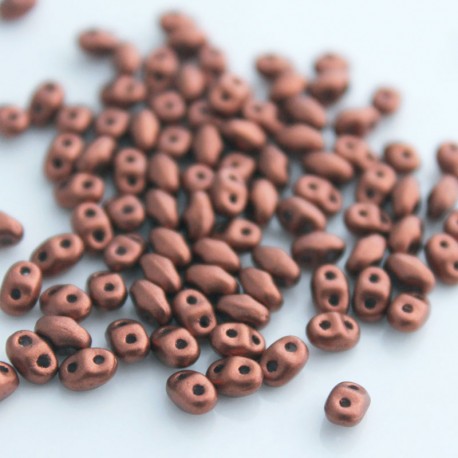 MiniDuo Two Hole Beads - Crystal Bronze Fire Red