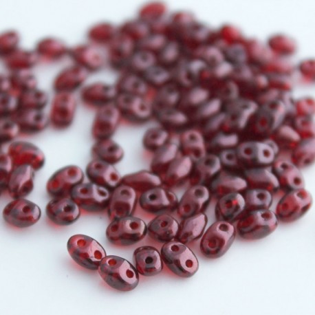 MiniDuo Two Hole Beads - Vega on Ruby