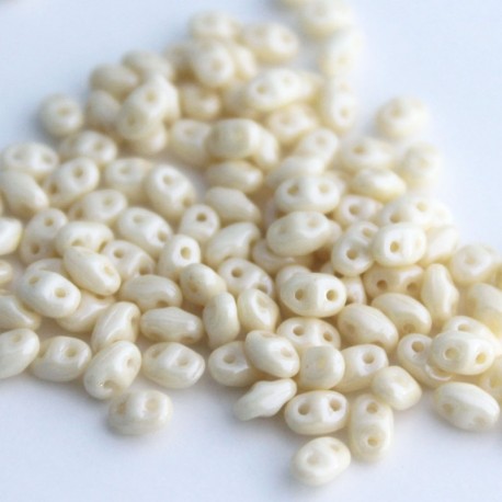 MiniDuo Two Hole Beads - Chalk Champagne Lustre