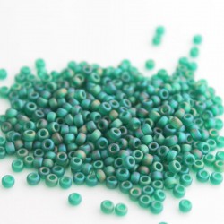 Miyuki Seed Beads 8/0 - (147FR) Matt Transparent Emerald AB - 10g