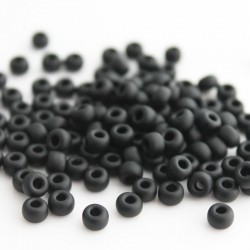 Miyuki Seed Beads 6/0 - (401F) Matt Black - 10g