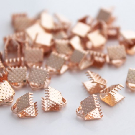 Ribbon Ends - Rose Gold Plated