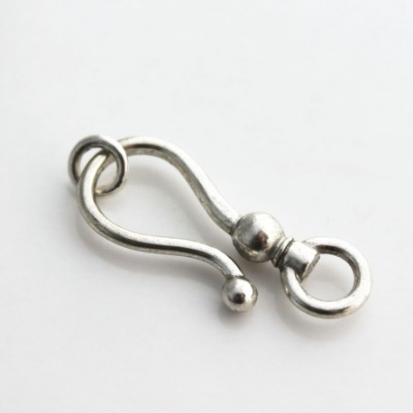 Hook and Eye Clasp - Antique Silver Tone