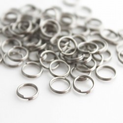 7mm Split Rings - Silver Tone - Pack of 100