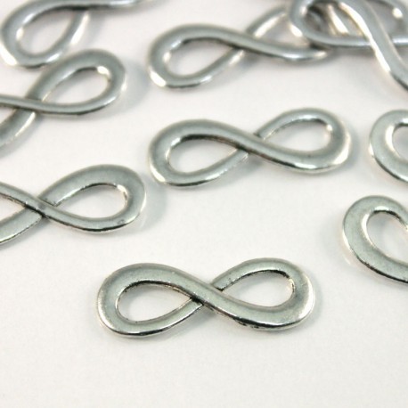 23mm Infinity Knot Connector - Antique Silver Tone - Pack of 8