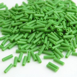 Miyuki 6mm Bugle Beads - Opaque Green