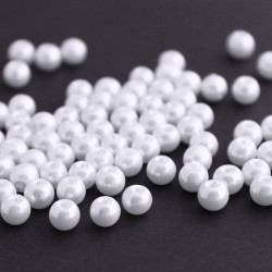 6mm Value Glass Pearl Beads - White