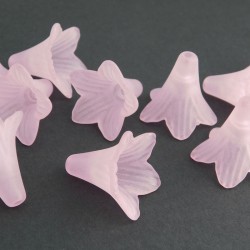 22mm Frosted Acrylic Flower Beads - Light Pink - Pack of 10