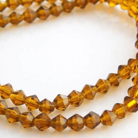 4mm Glass Bicone Beads - Brown