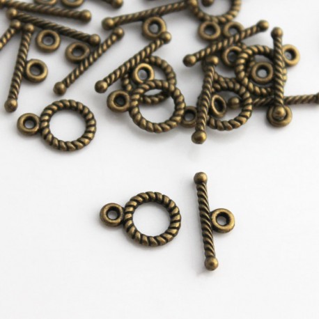 Bronze Tone Small Toggle Clasps - Pack of 10 sets
