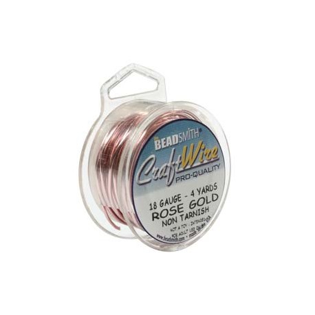 18ga (1mm) Beadsmith Dead Soft Craft Wire - Rose Gold - 4yds