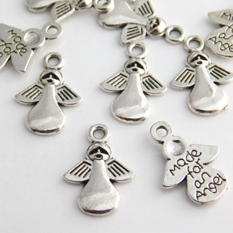 18mm "Made for an Angel" Charm - Antique Silver Tone - Pack of 8