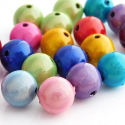 12mm Round Miracle Beads - Mixed Colours - Pack of 30