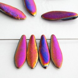 Etched Dagger Beads 5mm x 16mm - Crystal Sliperit
