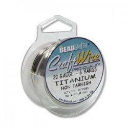 20ga (0.8mm) Beadsmith Craft Wire - Titanium - 6yds