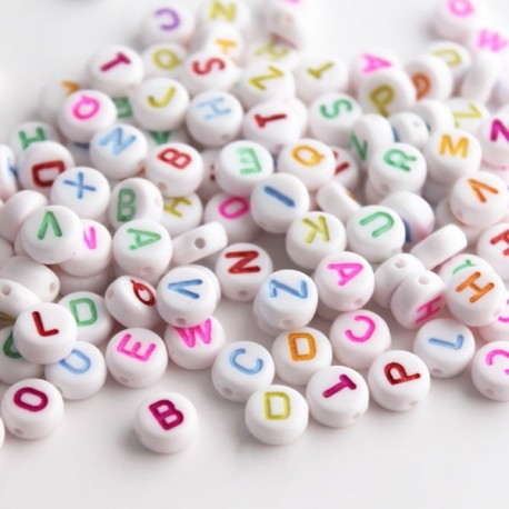 7mm Mixed Colour Acrylic Alphabet Beads - Pack of 520