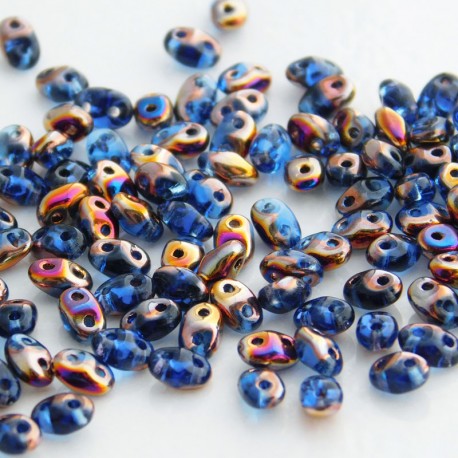 MiniDuo Two Hole Beads - Sapphire Sliperit