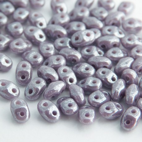 MiniDuo Two Hole Beads - Opaque Violet Lustre