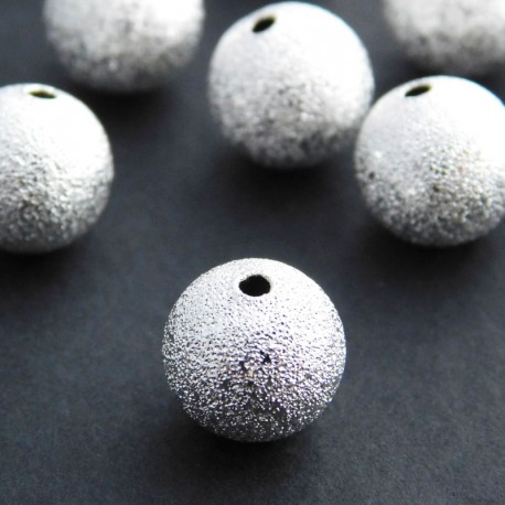 10mm Silver Plated Brass Stardust Beads - Pack of 10