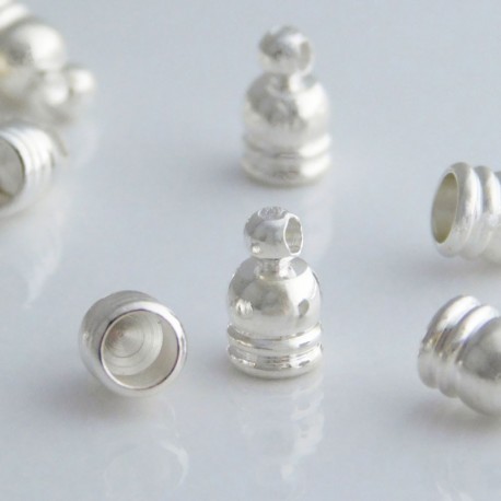 3.5mm Cord End Caps - Silver Plated - Pack of 4