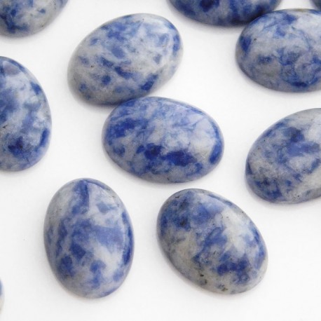 Blue Spot Jasper Gemstone Cabochon - 14mm x 10mm - Pack of 1