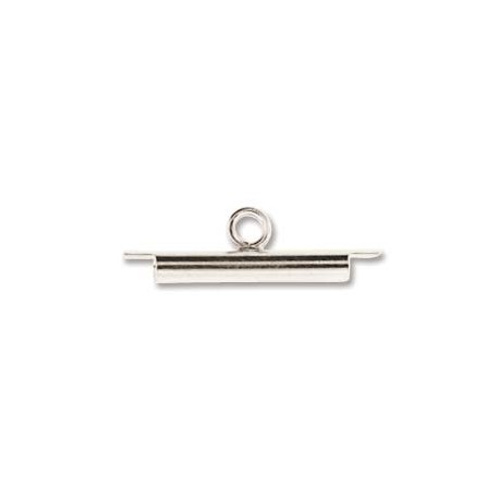 Miyuki 15mm Slide Tube - Silver Tone - Pack of 2