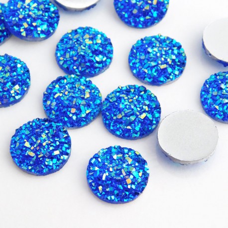 Faux Drusy Resin Cabochons Blue - 12mm
