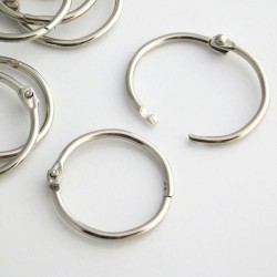 25mm Book Binder Ring - Silver Tone - Pack of 2