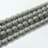 4mm Czech Glass Pearl Beads - Matt Silver - Pack of 120