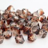 8mm Brown and Clear Bicone Crackle Beads - Pack of 40