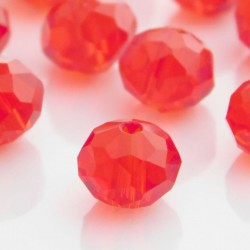 6mm x 8mm Crystal Rondelles - Red - Pack of 20