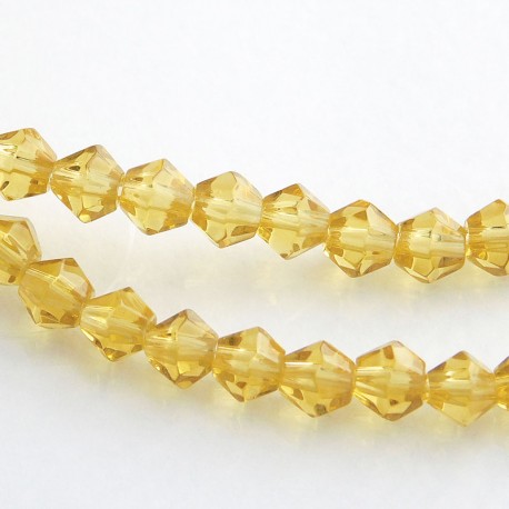4mm Glass Bicone Beads Golden Yellow - 31cm Strand