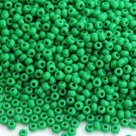 11/0 Czech Seed Beads - Opaque Green - 20g