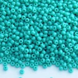 11/0 Czech Seed Beads - Opaque Green Turquoise - 20g