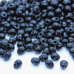 Miyuki 3.4mm Drop Beads - Opaque Black - 10g