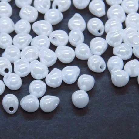 Miyuki 3.4mm Drop Beads - White Pearl - 10g