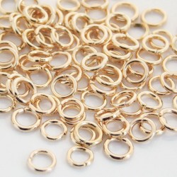 5mm Jump Rings - Light Gold Plated - Pack of 100