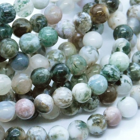 6mm Tree Agate Beads - Strand of 58 Beads