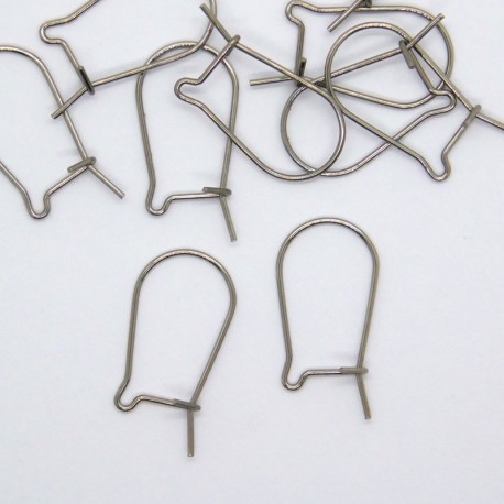 18mm Surgical Steel Kidney Ear Wires (grade 316L) - 5 Pairs
