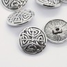 17mm Celtic Knot Shank Buttons - Antique Silver Tone - Pack of 2