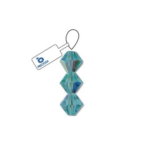 Preciosa 4mm Bicone Beads - Aqua AB - Pack of 31