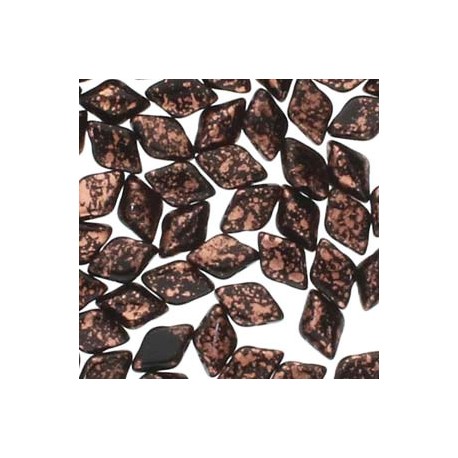GemDuo Beads - Jet Copper Splash - 5g